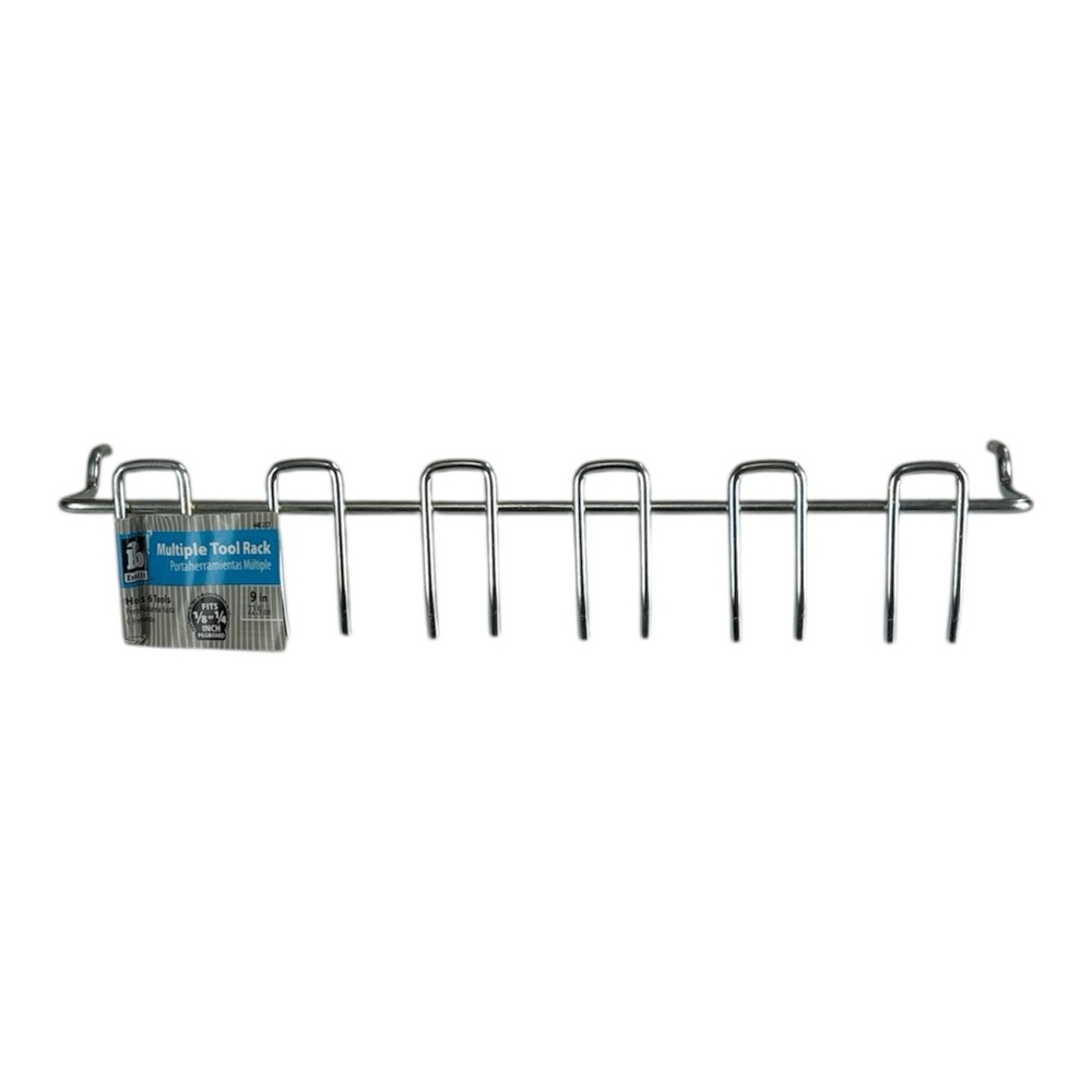 NWT 9 in. Zinc-Plated Steel Peggable Multi-Tool Storage Rack 1/8 in Pegs 3lbs